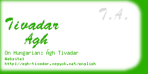 tivadar agh business card